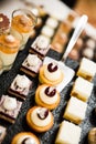 Gold and Silver Foiled Wedding Desserts and Mousses Royalty Free Stock Photo