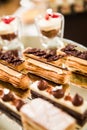 Gold and Silver Foiled Wedding Desserts and Mousses Royalty Free Stock Photo