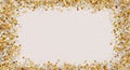 Festive Gold and Silver Confetti Frame on Light Background Royalty Free Stock Photo