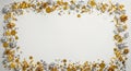 Elegant Gold and Silver Festive Border with Copy Space Royalty Free Stock Photo