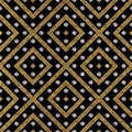 Gold silver geometric seamless pattern of diagonal lines and circle Royalty Free Stock Photo