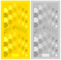 Gold and silver gift certificate templates decorated with frames and hearts