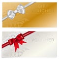 Gold and silver gift voucher with bow