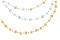 Gold and silver glitter bunting paper cut Royalty Free Stock Photo