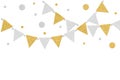 Gold and silver glitter bunting paper cut Royalty Free Stock Photo