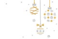 Gold and silver glitter christmas balls paper cut Royalty Free Stock Photo