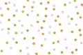 Gold and silver glitter confetti paper cut on white background Royalty Free Stock Photo