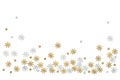 Gold and silver glitter flower paper cut on white background Royalty Free Stock Photo