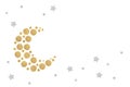 Gold and silver glitter moon paper cut Royalty Free Stock Photo