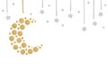 Gold and silver glitter moon paper cut Royalty Free Stock Photo