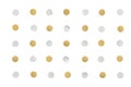 Gold and silver glitter polka dot paper cut on white background Royalty Free Stock Photo