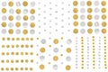 Gold and silver glitter polka dot pattern paper cut Royalty Free Stock Photo