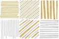 Gold and silver glitter striped pattern paper cut Royalty Free Stock Photo