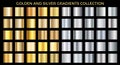 Gold and silver gradients background vector set Royalty Free Stock Photo