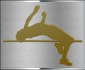 Gold on Silver Highjump Sport Emblem