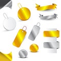 Gold & silver icons Royalty Free Stock Photo