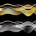 Gold and silver line wave abstract art vector design