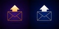 Gold and silver Mail and e-mail icon isolated on black background. Envelope symbol e-mail. Email message sign. Vector Royalty Free Stock Photo