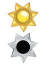 Gold and silver medal star