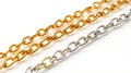Gold and silver metal chains Royalty Free Stock Photo