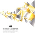 Gold and silver modern triangle art abstract background vector design