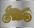 Gold on Silver Motorcycle Emblem