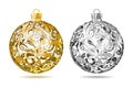 Gold and silver Openwork Christmas balls
