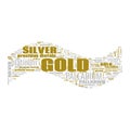 Gold Silver Palladium Platinum Text Shapes Illustration