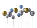 Gold & silver party balloons Royalty Free Stock Photo