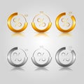 Gold and silver pie charts Royalty Free Stock Photo