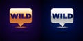 Gold and silver Pointer to wild west icon isolated on black background. Western signboard, message board, signpost for