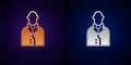 Gold and silver Realtor icon isolated on black background. Buying house. Vector