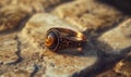 A gold and silver ring with a tiger eye stone Royalty Free Stock Photo