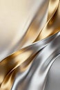 Smooth, flowing textures create an elegant pattern in gold and silver hues Royalty Free Stock Photo