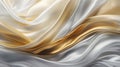 Gold and Silver Silk Waves, abstract illustration