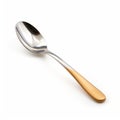 High Quality Photo Of A Golden And Silver Spoon With Elongated Handle