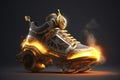 Gold Silver Steampunk Style Trainer Smoky Grey Spark. Generative AI