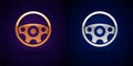 Gold and silver Steering wheel icon isolated on black background. Car wheel icon. Vector Royalty Free Stock Photo