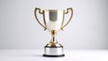 Gold and Silver Trophy Cup on White Background, Symbol of Achievement Royalty Free Stock Photo