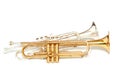 Gold and silver trumpets Royalty Free Stock Photo