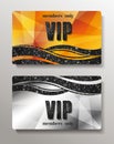 Gold and silver VIP cards with abstract background Royalty Free Stock Photo
