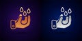 Gold and silver Wudhu icon isolated on black background. Muslim man doing ablution. Vector