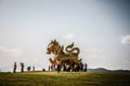 Gold singha Statue at Boon Rawd Farm Royalty Free Stock Photo