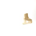Gold Skates icon isolated on white background. Ice skate shoes icon. Sport boots with blades. 3d illustration 3D render