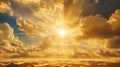 Golden Gold Sky Sun Sunny Clouds Royalty Free Stock Photo