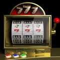 Gold slot fruit machine with 777