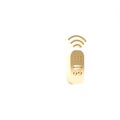 Gold Smart remote control system icon isolated on white background. Internet of things concept with wireless connection Royalty Free Stock Photo