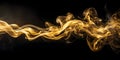 Gold smoke drifting elegantly across dark moody setting Royalty Free Stock Photo