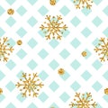 Gold snowflake Christmas background Royalty Free Stock Photo