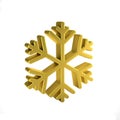 Gold Snowflake - 3D Render Illustration Royalty Free Stock Photo